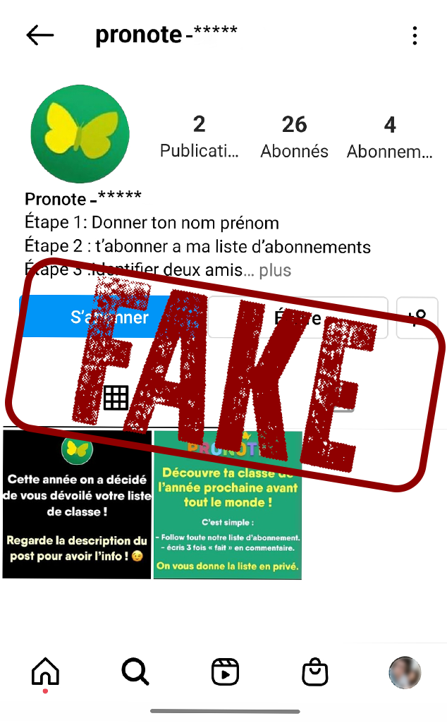 Attention  Faux comptes pronote  Actualités 📰ℹ️  Collège Jules Jeanneney
